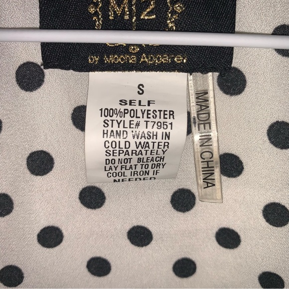 White Tie Front Polka Dot Top - Picture 3 of 3